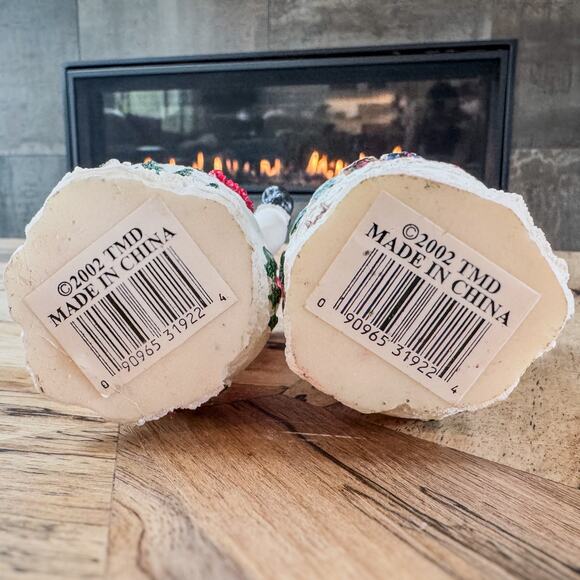 2002 Pair of Joyful Girl & Boy Snowmen Hand Painted Resin Figurines Holiday - Picture 7 of 7